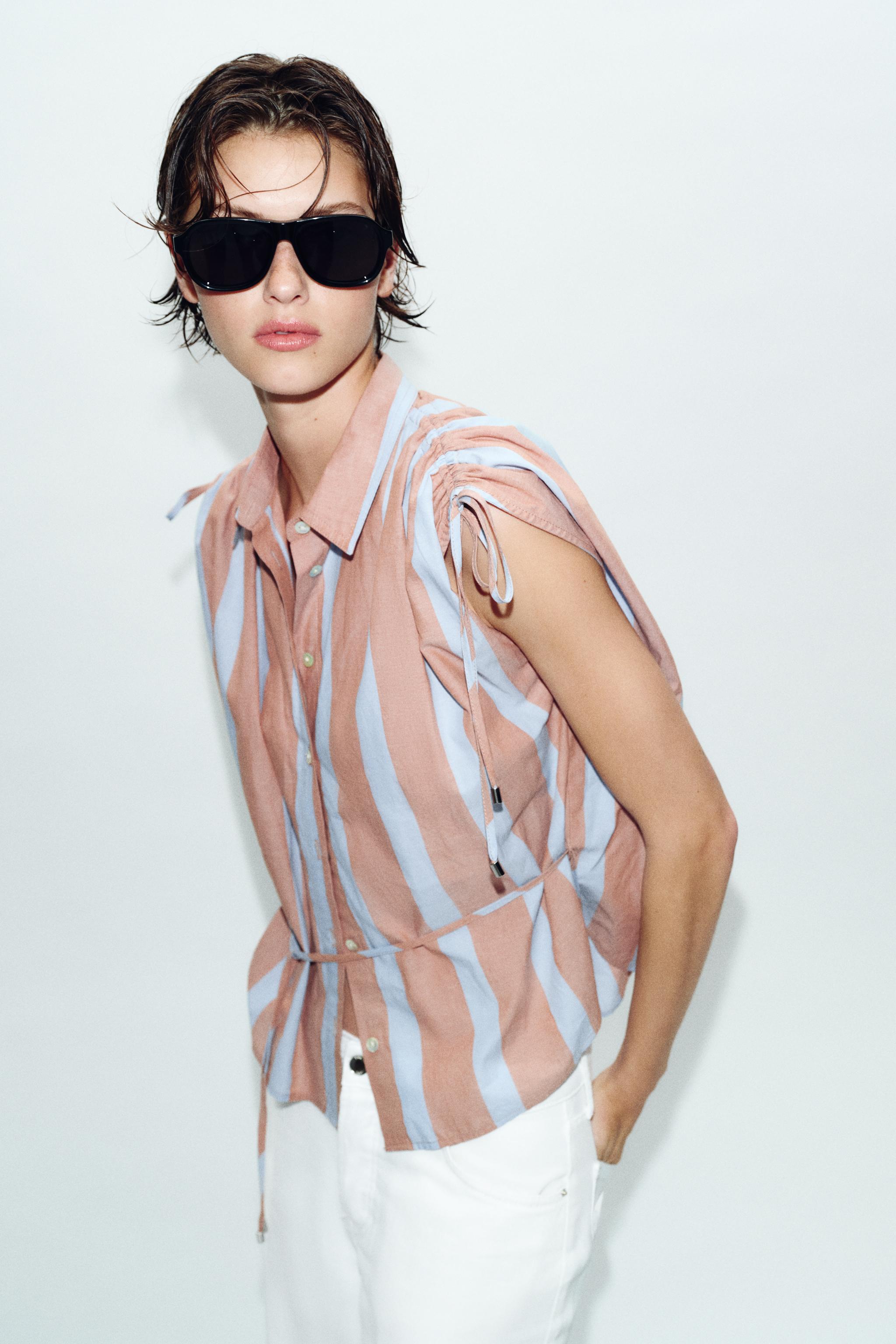 LACED STRIPED SHIRT